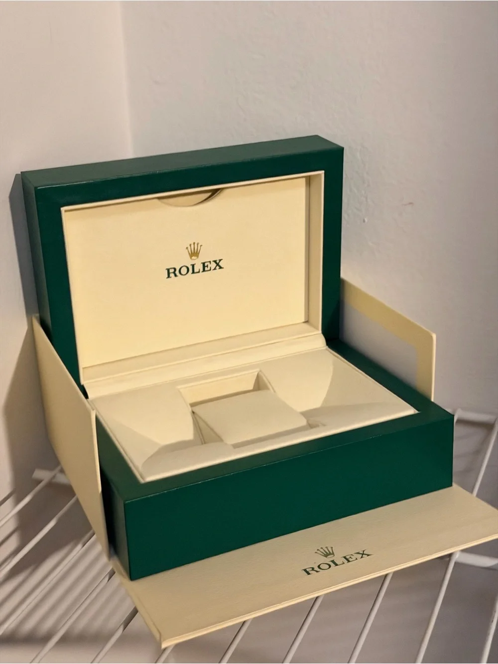 New Rolex Inner and Outer Custom Box Green/Cream Medium